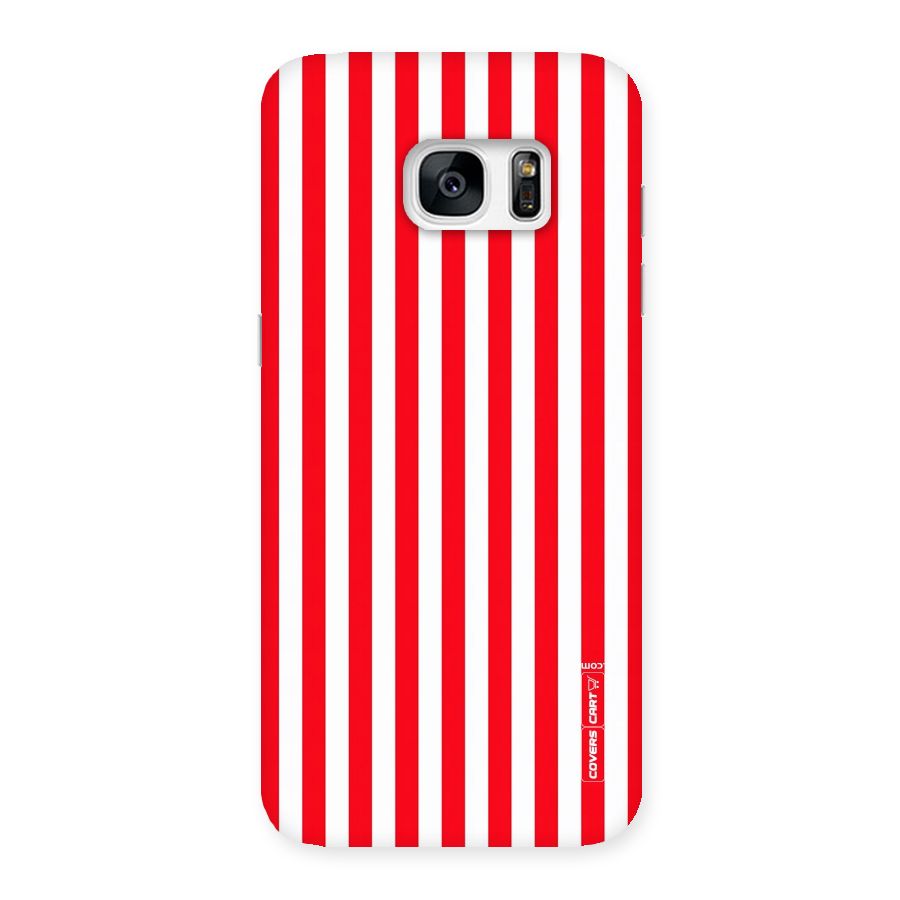 Red And White Straight Stripes Back Case for Galaxy S7 Edge