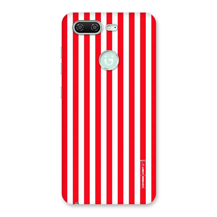 Red And White Straight Stripes Back Case for Gionee S10