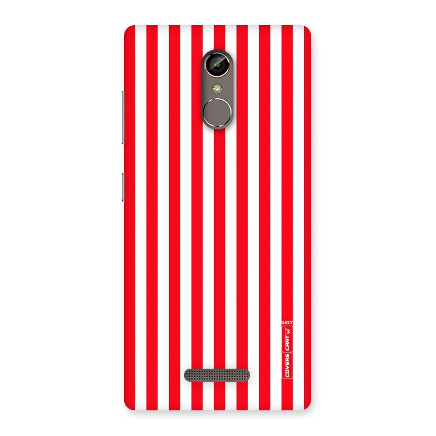 Red And White Straight Stripes Back Case for Gionee S6s