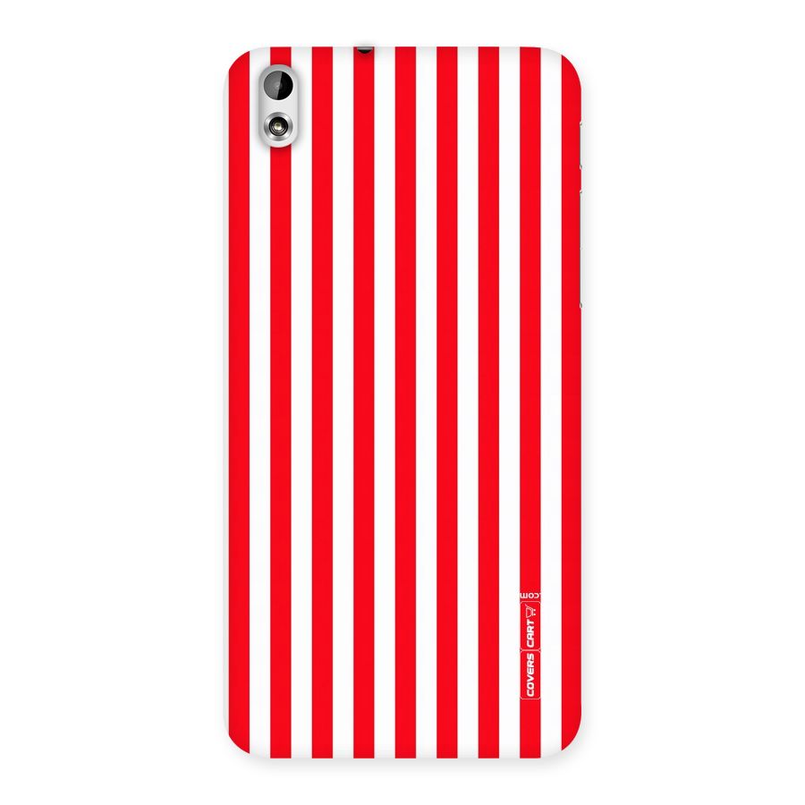 Red And White Straight Stripes Back Case for HTC Desire 816g