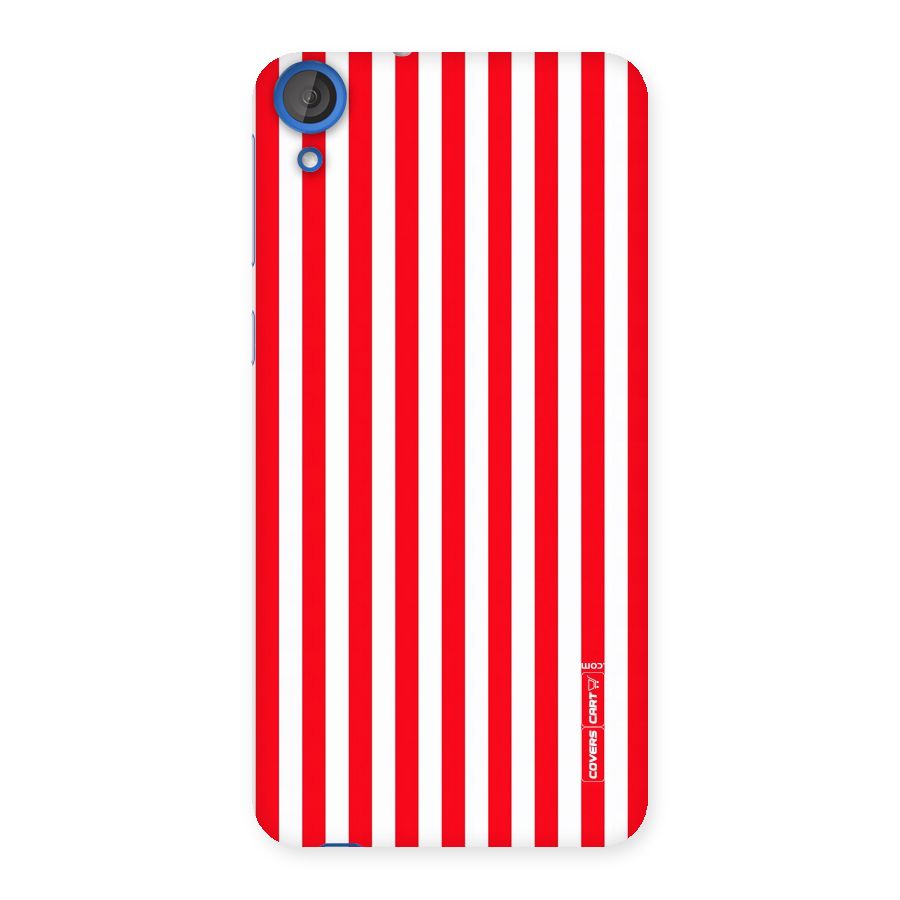 Red And White Straight Stripes Back Case for HTC Desire 820s