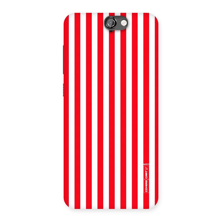 Red And White Straight Stripes Back Case for HTC One A9
