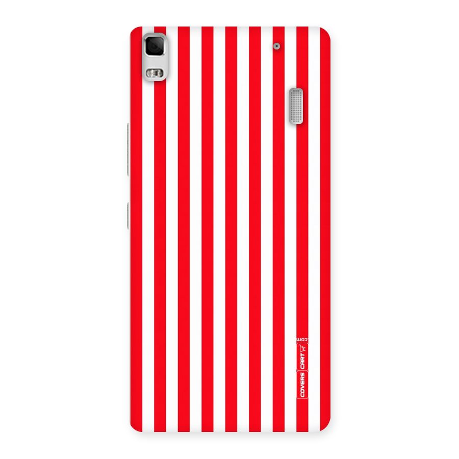 Red And White Straight Stripes Back Case for Lenovo A7000