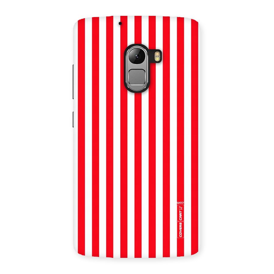 Red And White Straight Stripes Back Case for Lenovo K4 Note