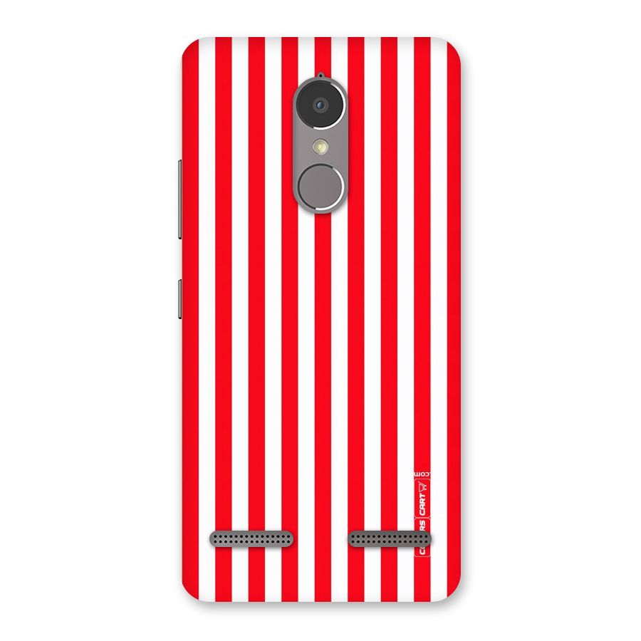 Red And White Straight Stripes Back Case for Lenovo K6