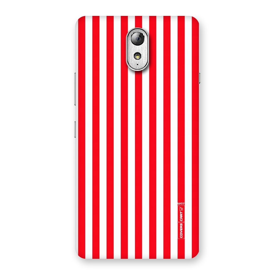 Red And White Straight Stripes Back Case for Lenovo Vibe P1M