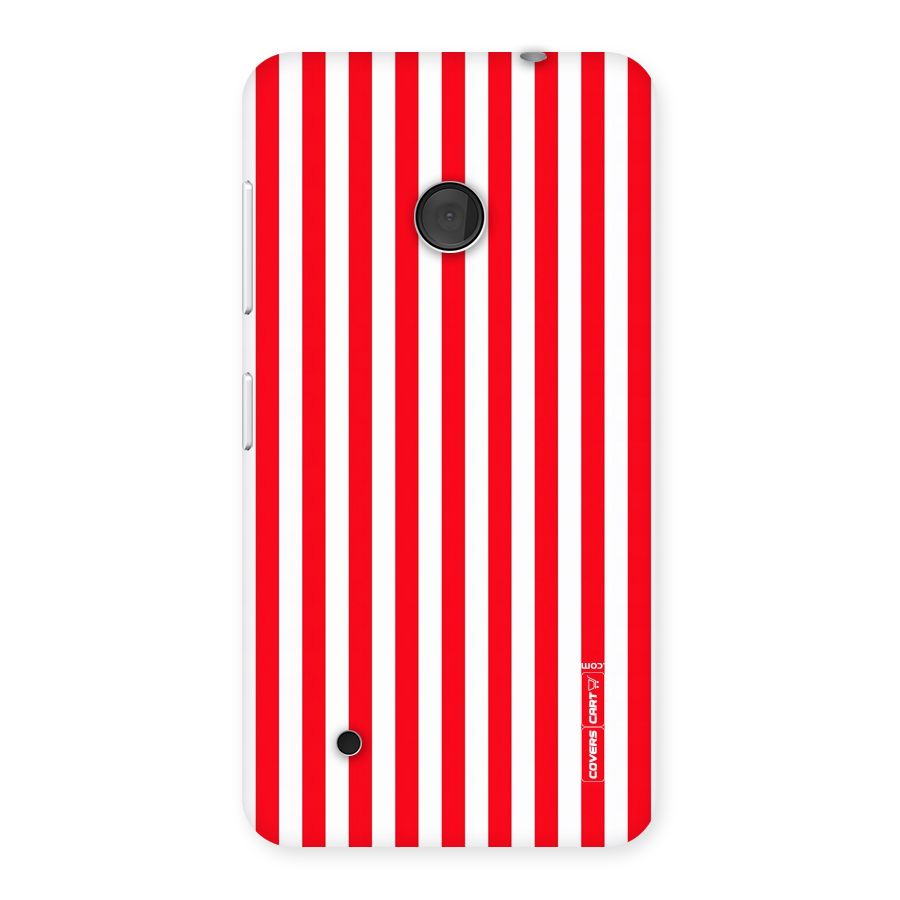 Red And White Straight Stripes Back Case for Lumia 530