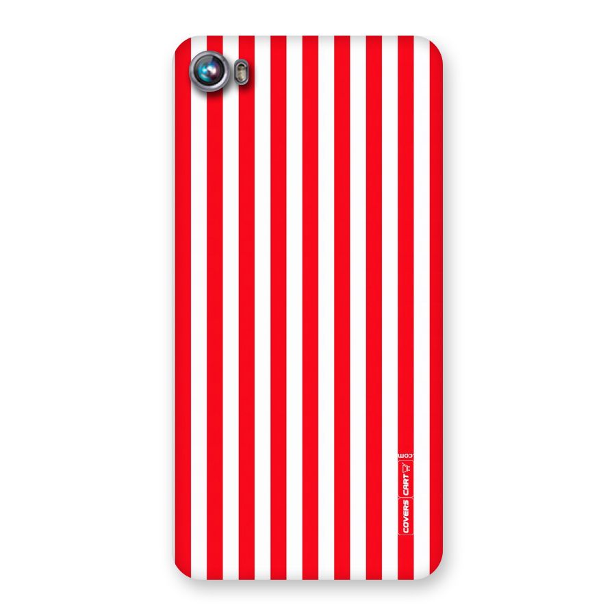 Red And White Straight Stripes Back Case for Micromax Canvas Fire 4 A107