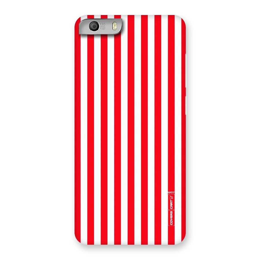 Red And White Straight Stripes Back Case for Micromax Canvas Knight 2