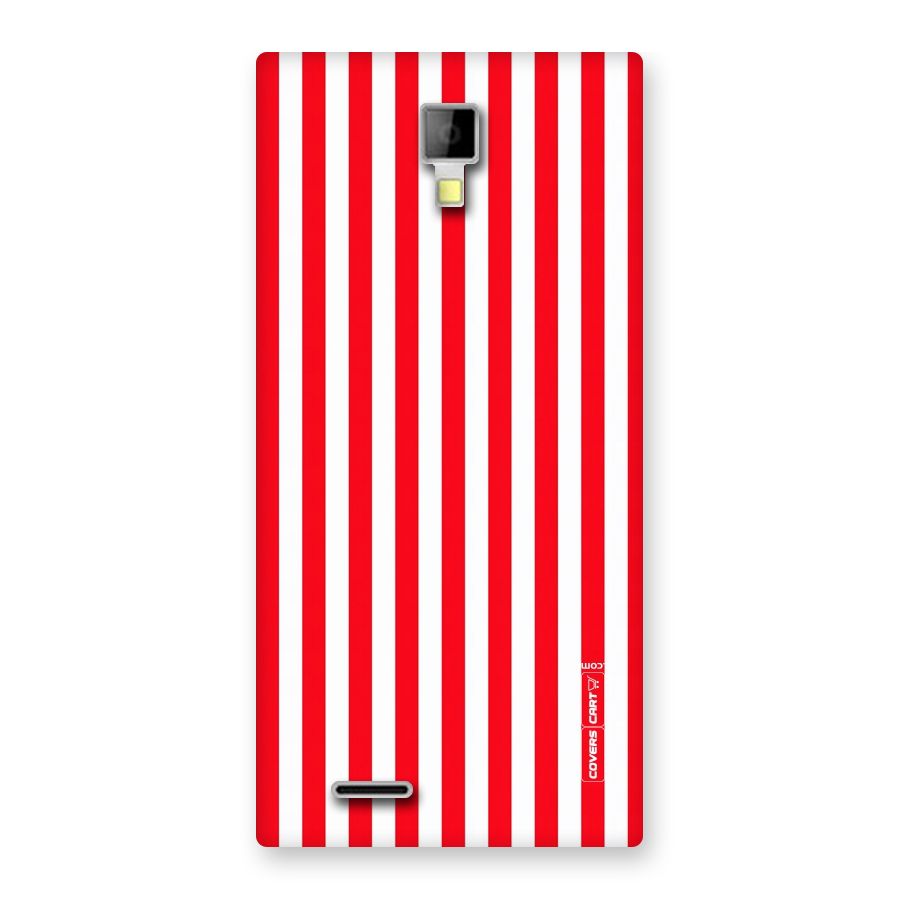 Red And White Straight Stripes Back Case for Micromax Canvas Xpress A99