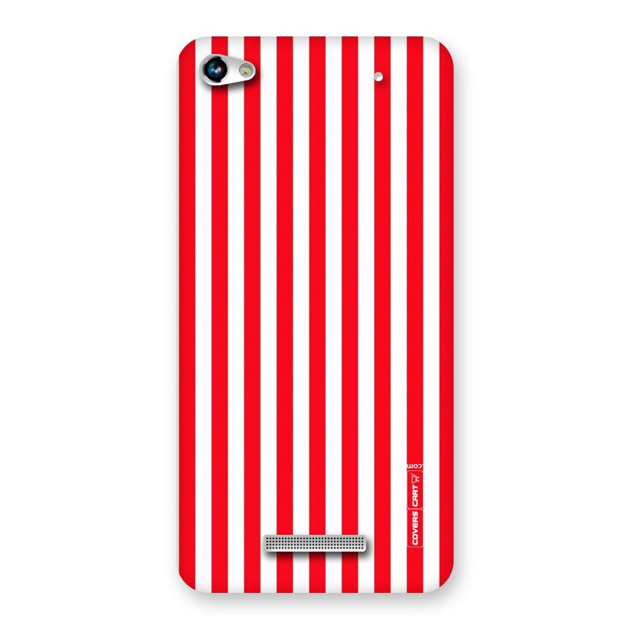 Red And White Straight Stripes Back Case for Micromax Hue 2