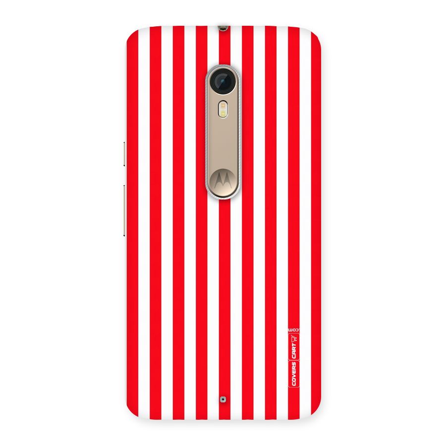 Red And White Straight Stripes Back Case for Motorola Moto X Style