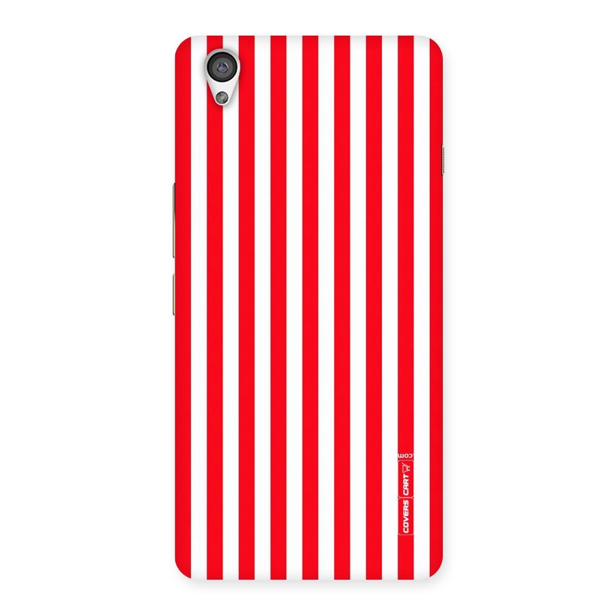 Red And White Straight Stripes Back Case for OnePlus X
