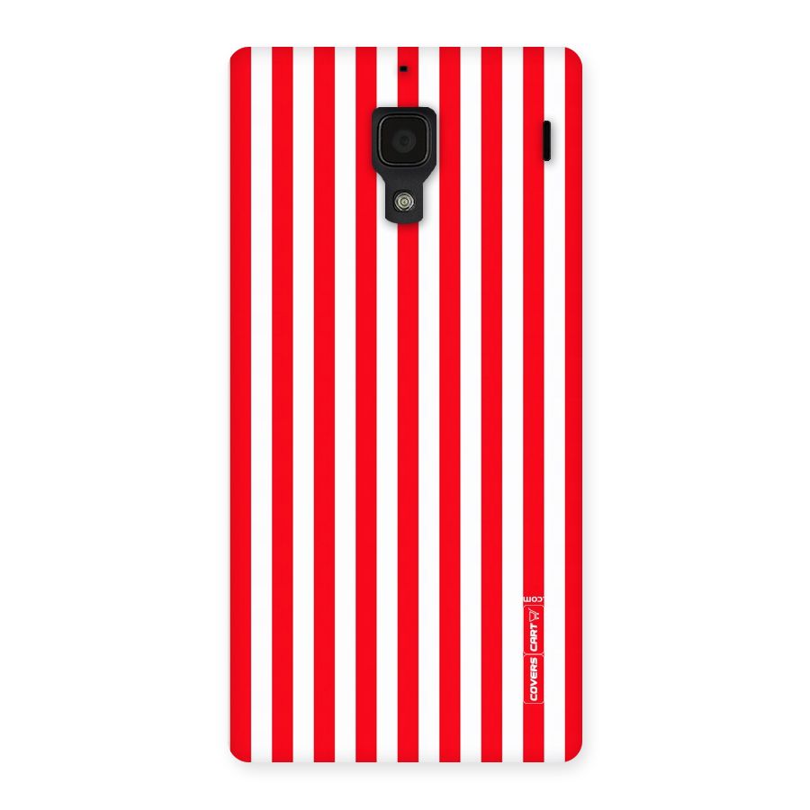 Red And White Straight Stripes Back Case for Redmi 1S
