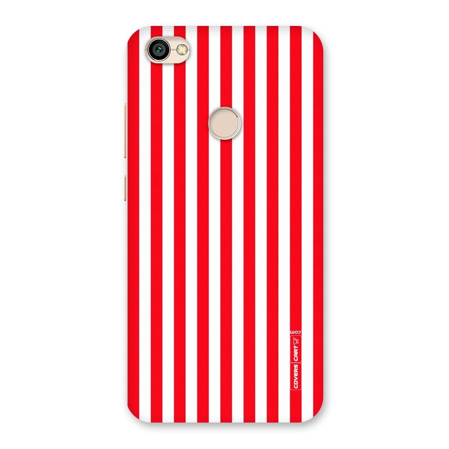Red And White Straight Stripes Back Case for Redmi Y1 2017
