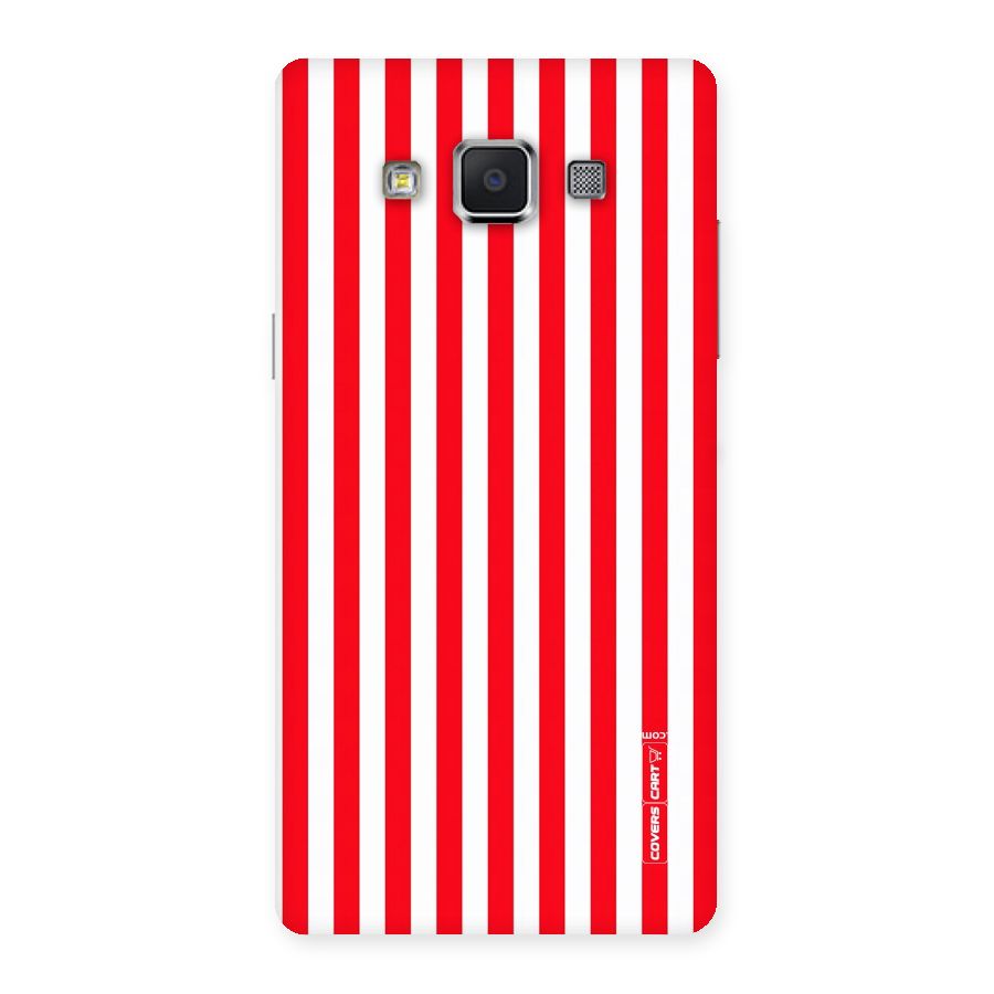 Red And White Straight Stripes Back Case for Samsung Galaxy A5