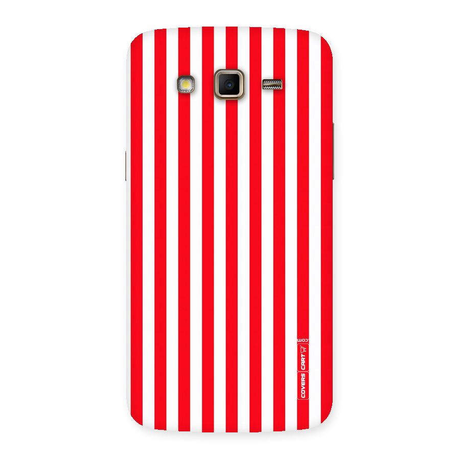 Red And White Straight Stripes Back Case for Samsung Galaxy Grand 2