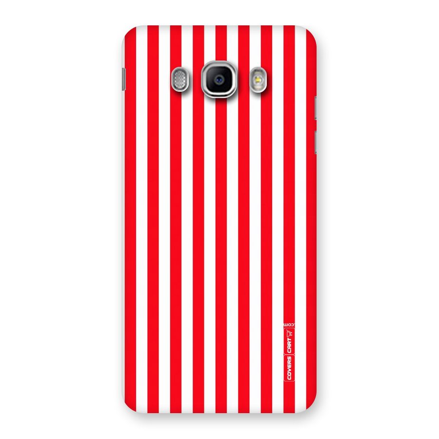 Red And White Straight Stripes Back Case for Samsung Galaxy J5 2016