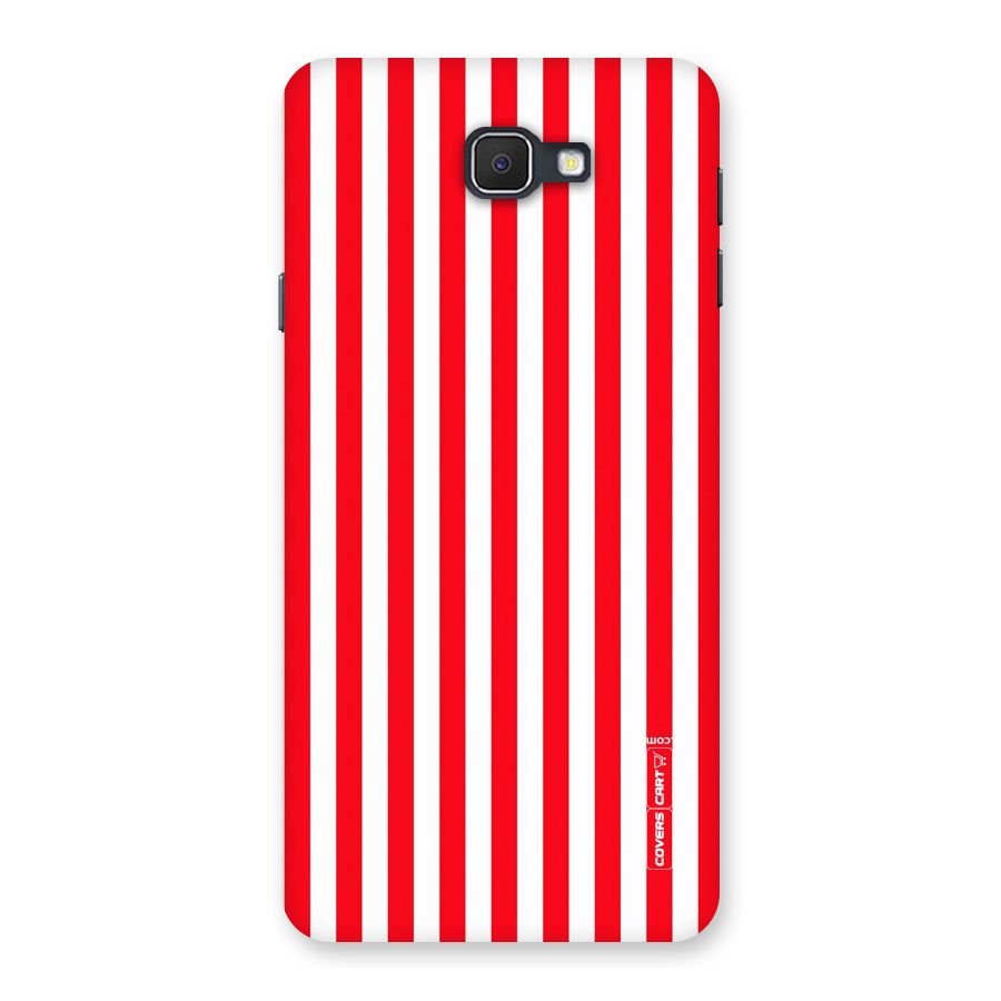Red And White Straight Stripes Back Case for Samsung Galaxy J7 Prime