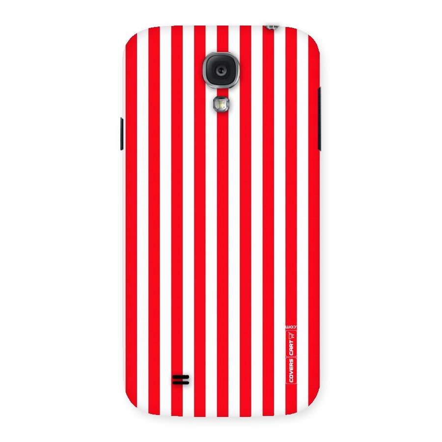 Red And White Straight Stripes Back Case for Samsung Galaxy S4
