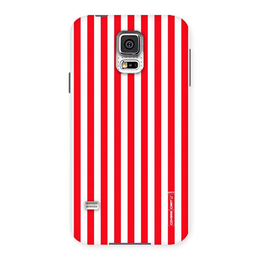 Red And White Straight Stripes Back Case for Samsung Galaxy S5