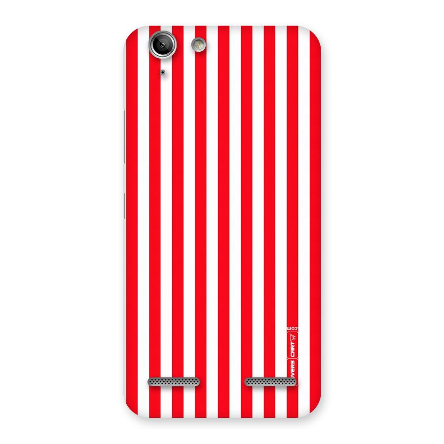 Red And White Straight Stripes Back Case for Vibe K5