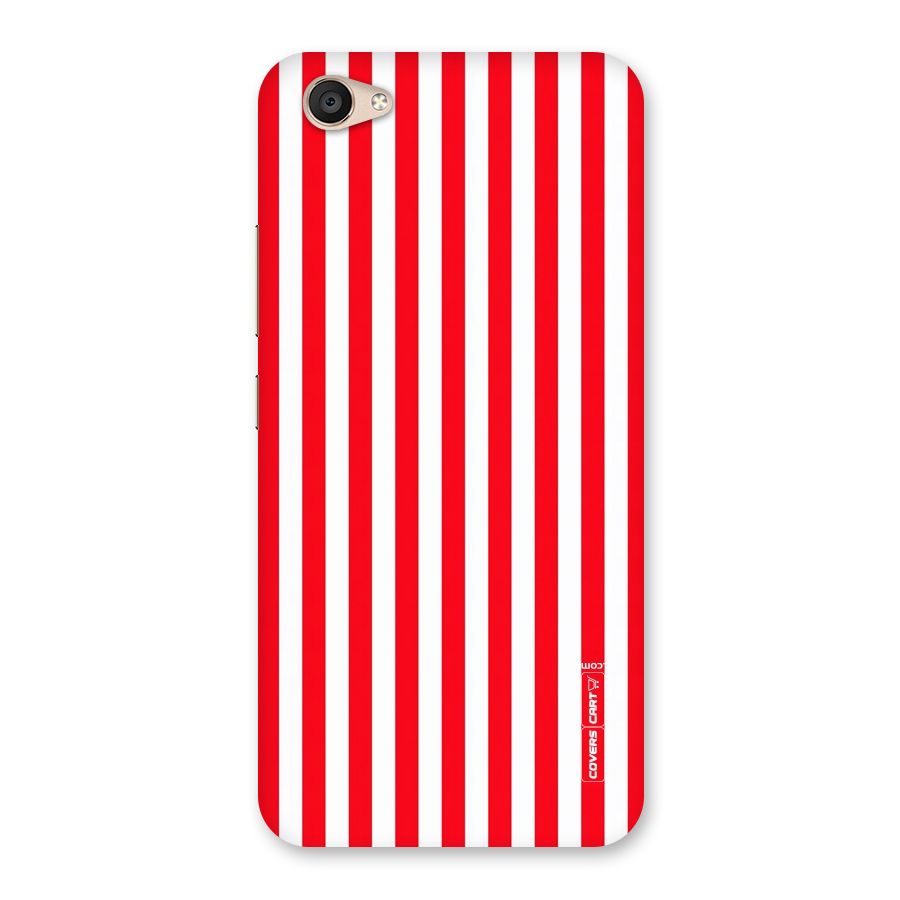 Red And White Straight Stripes Back Case for Vivo V5 Plus