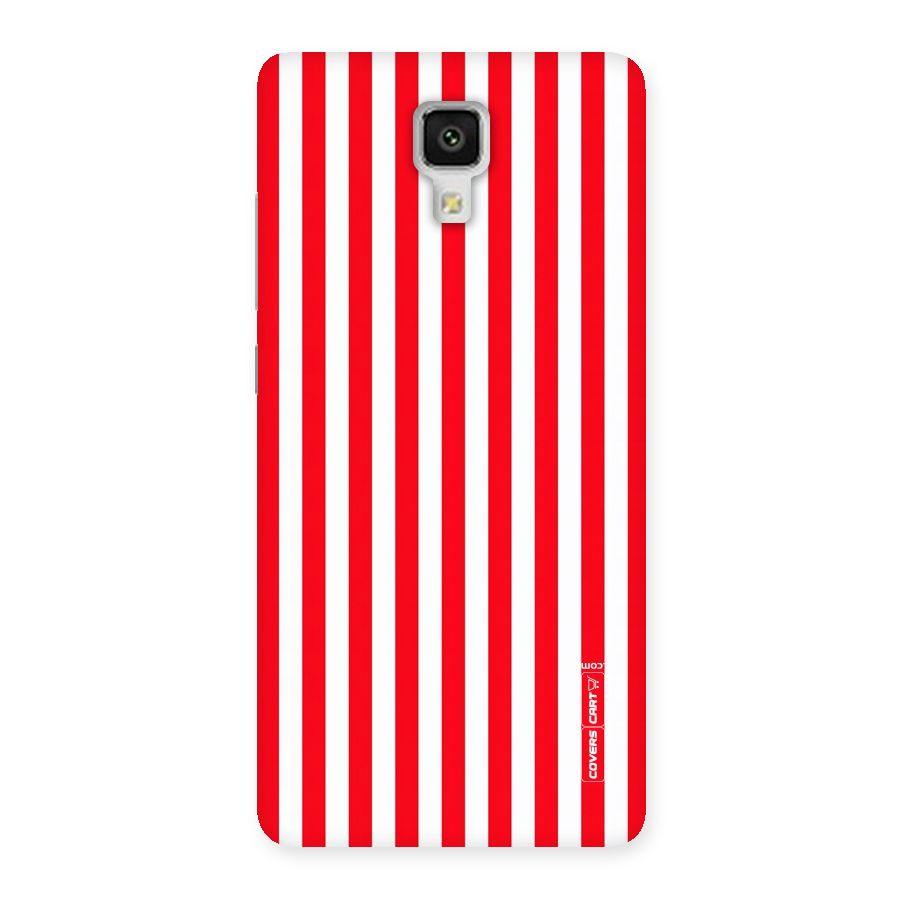 Red And White Straight Stripes Back Case for Xiaomi Mi 4