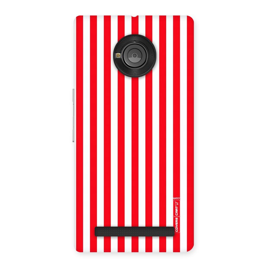 Red And White Straight Stripes Back Case for Yu Yunique
