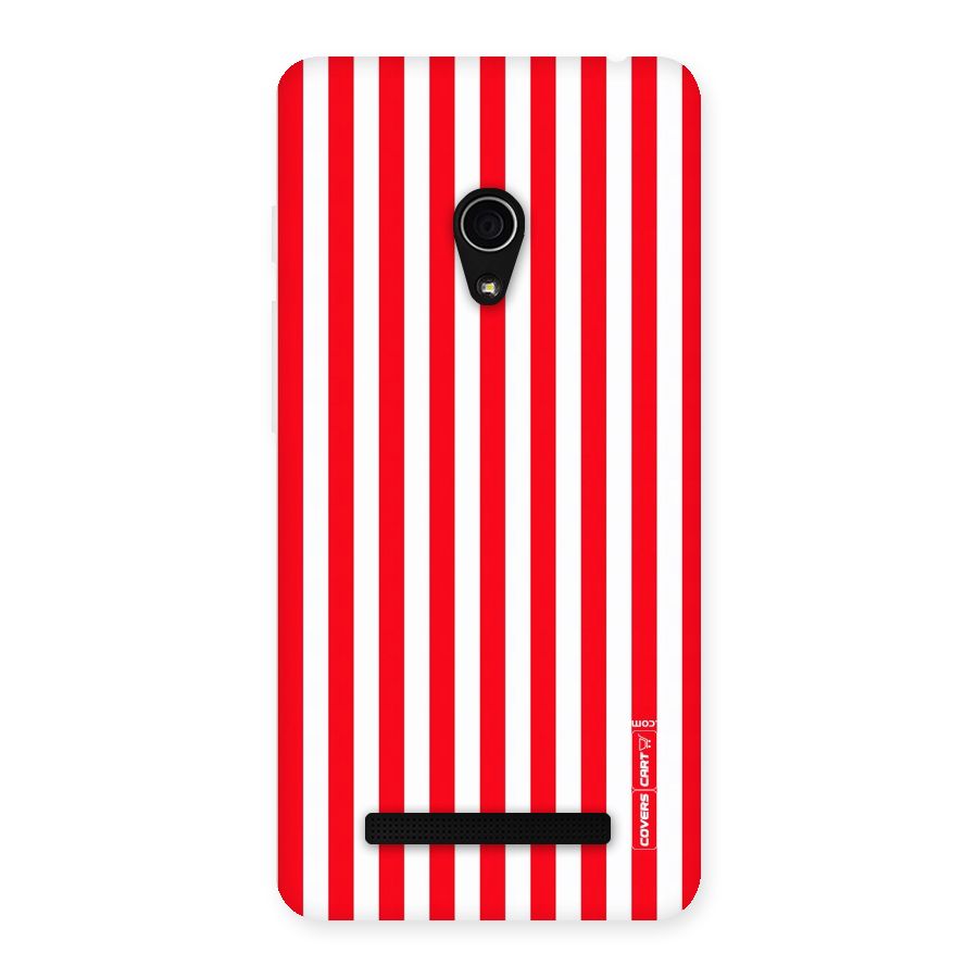 Red And White Straight Stripes Back Case for Zenfone 5