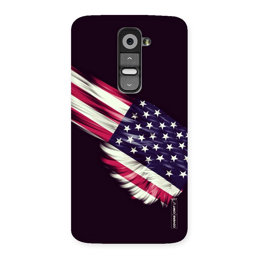 Red And White Stripes Stars Back Case for LG G2