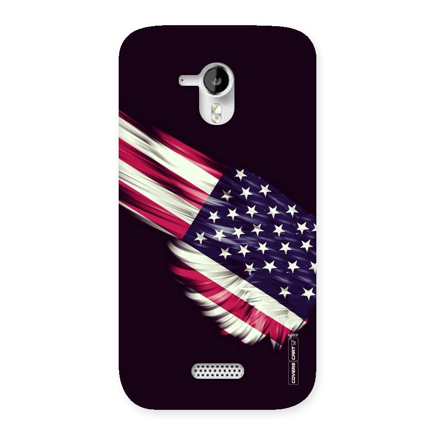 Red And White Stripes Stars Back Case for Micromax Canvas HD A116