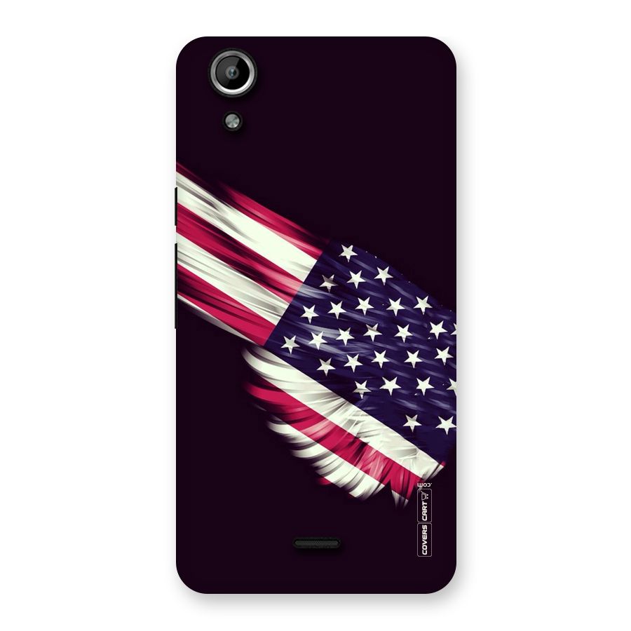 Red And White Stripes Stars Back Case for Micromax Canvas Selfie Lens Q345