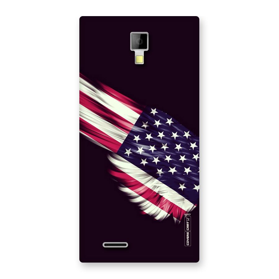 Red And White Stripes Stars Back Case for Micromax Canvas Xpress A99