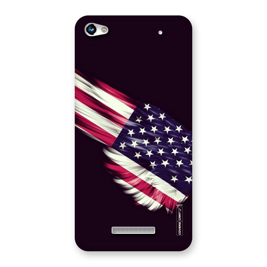 Red And White Stripes Stars Back Case for Micromax Hue 2