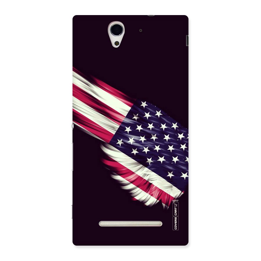 Red And White Stripes Stars Back Case for Sony Xperia C3