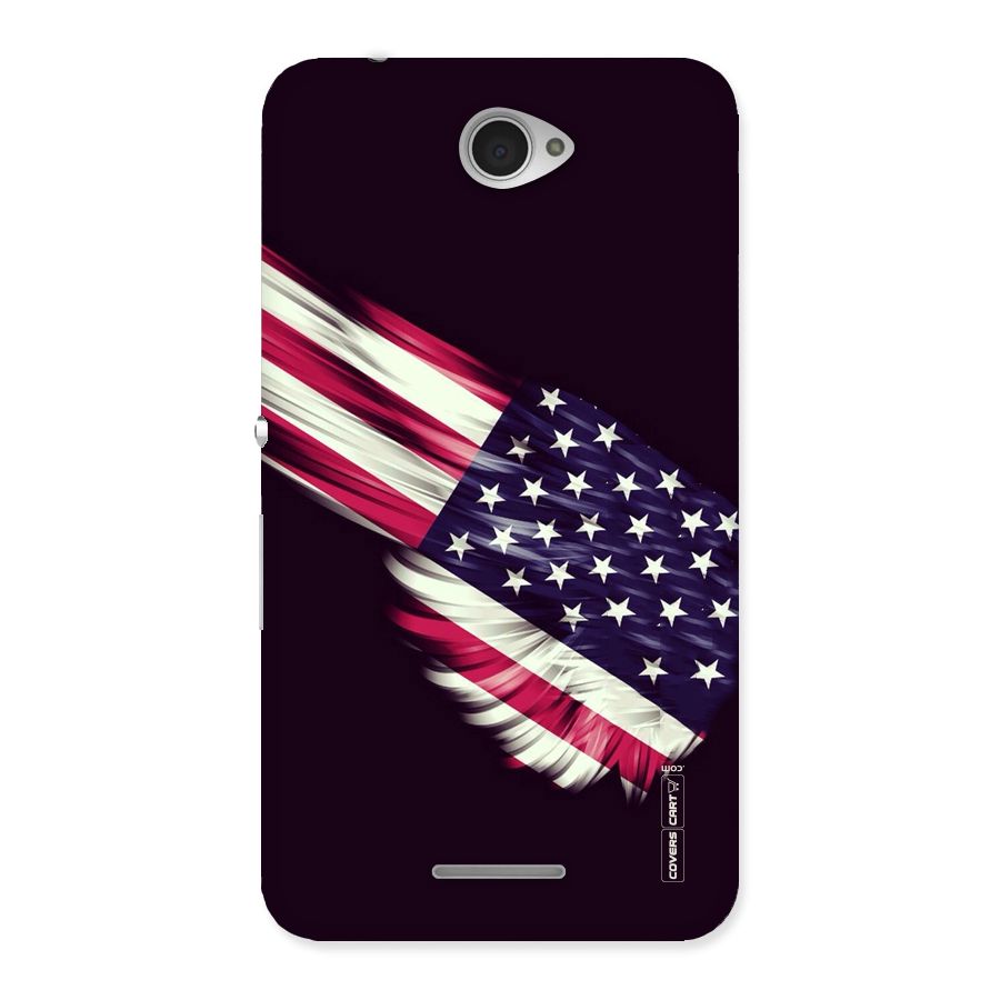 Red And White Stripes Stars Back Case for Sony Xperia E4