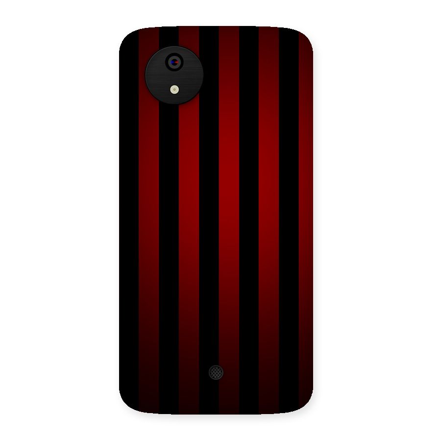 Red Black Stripes Back Case for Micromax Canvas A1