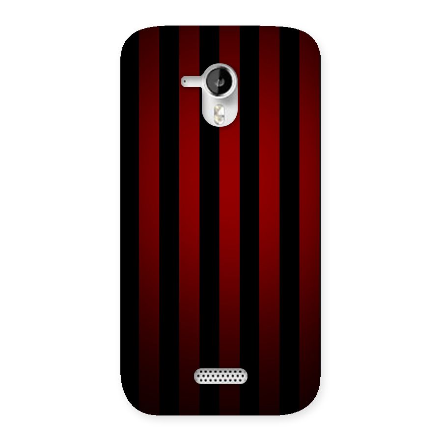 Red Black Stripes Back Case for Micromax Canvas HD A116