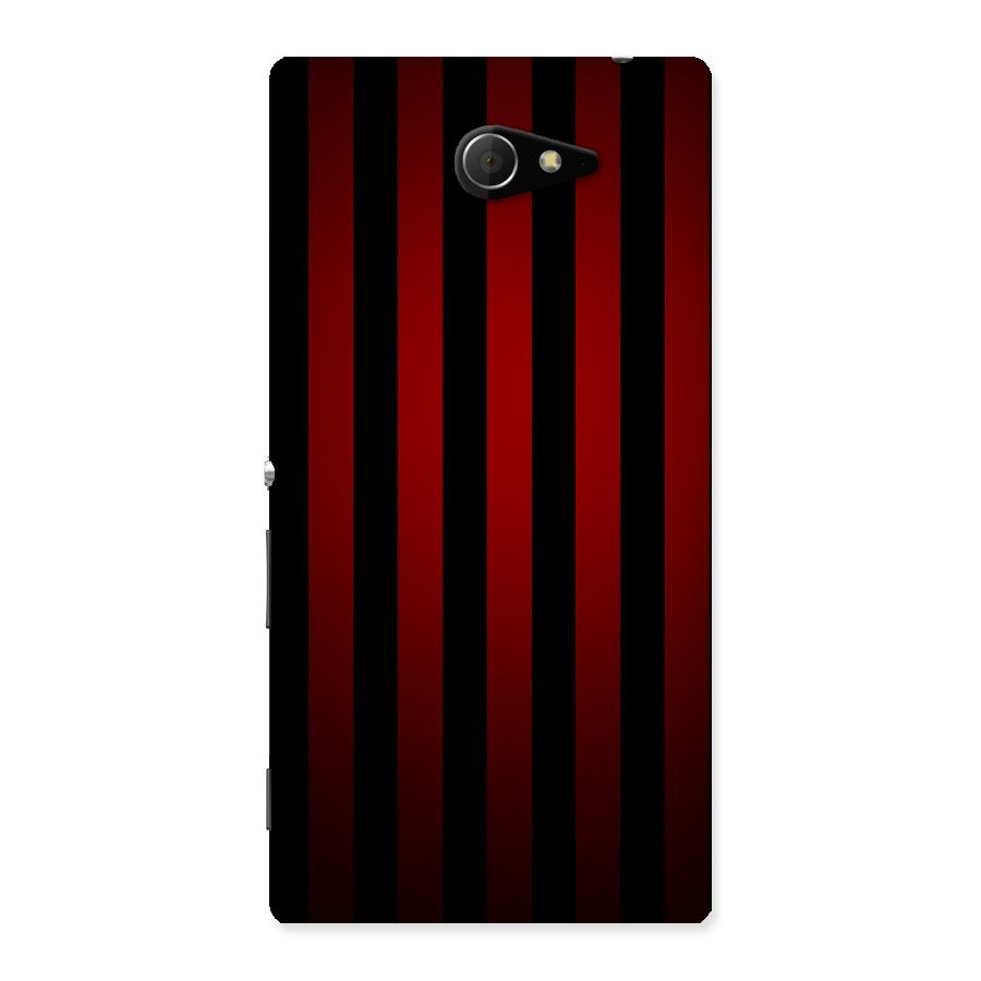 Red Black Stripes Back Case for Sony Xperia M2