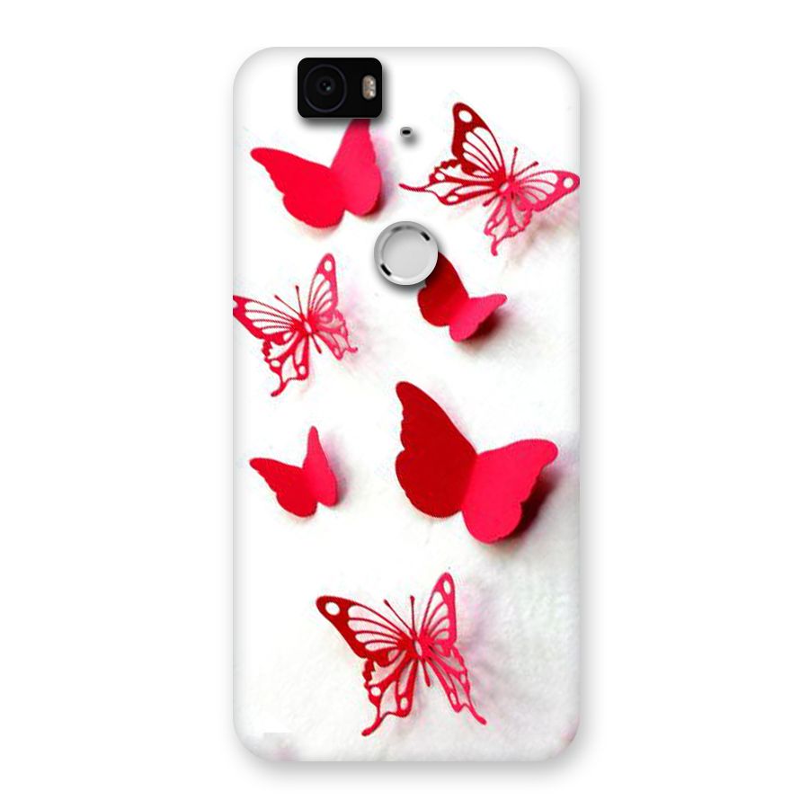 Red Butterflies Back Case for Google Nexus-6P