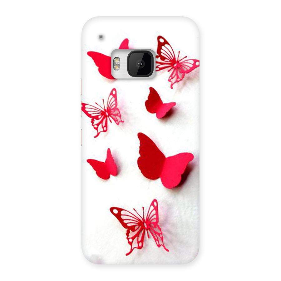 Red Butterflies Back Case for HTC One M9