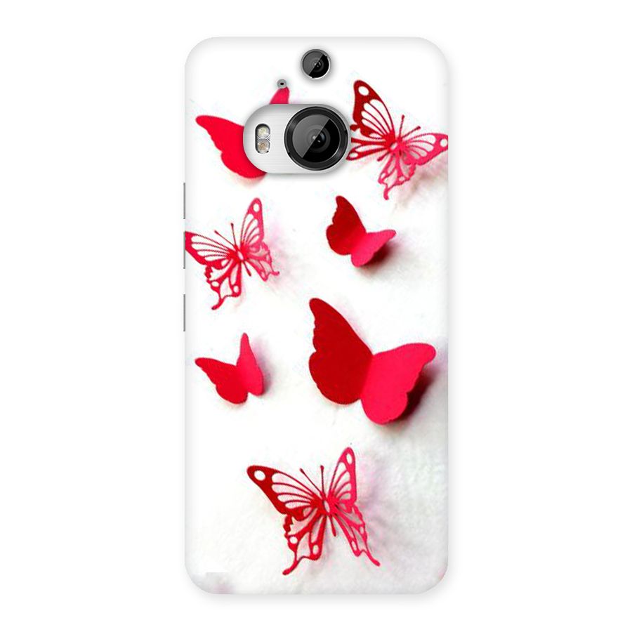 Red Butterflies Back Case for HTC One M9 Plus