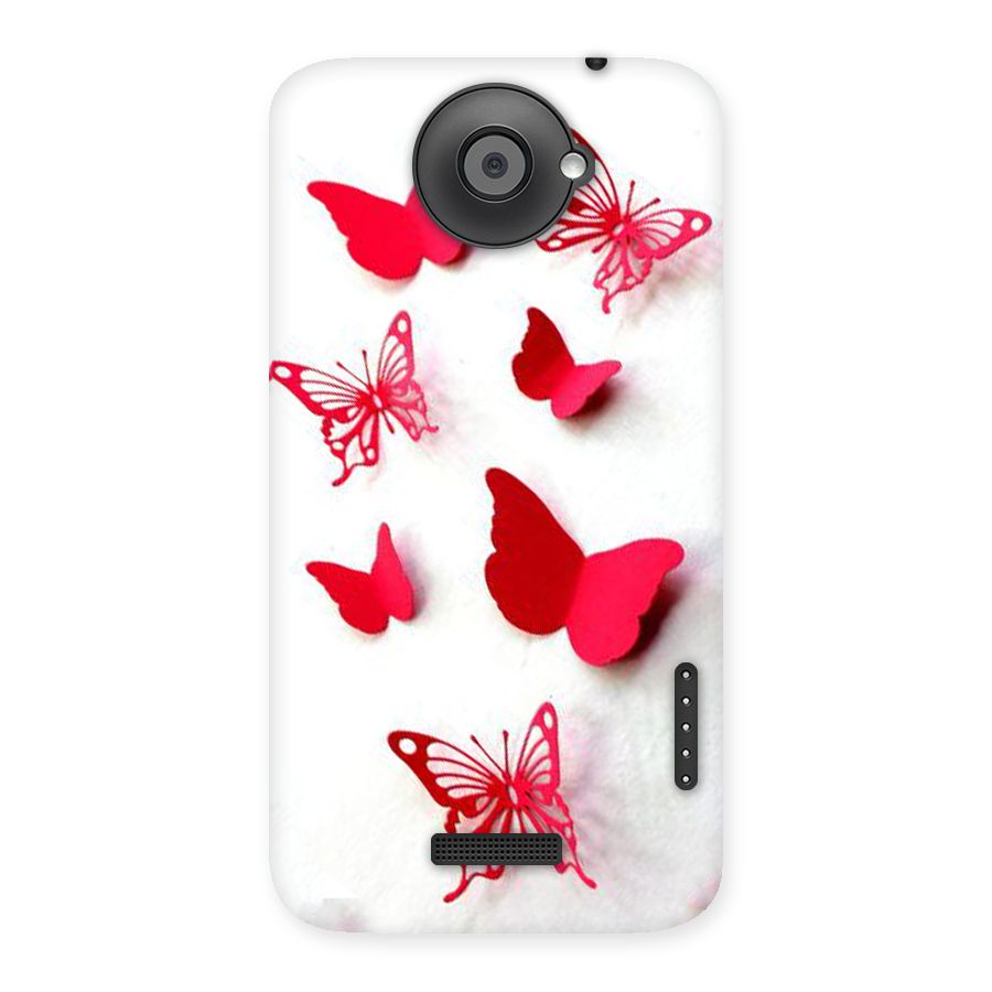 Red Butterflies Back Case for HTC One X