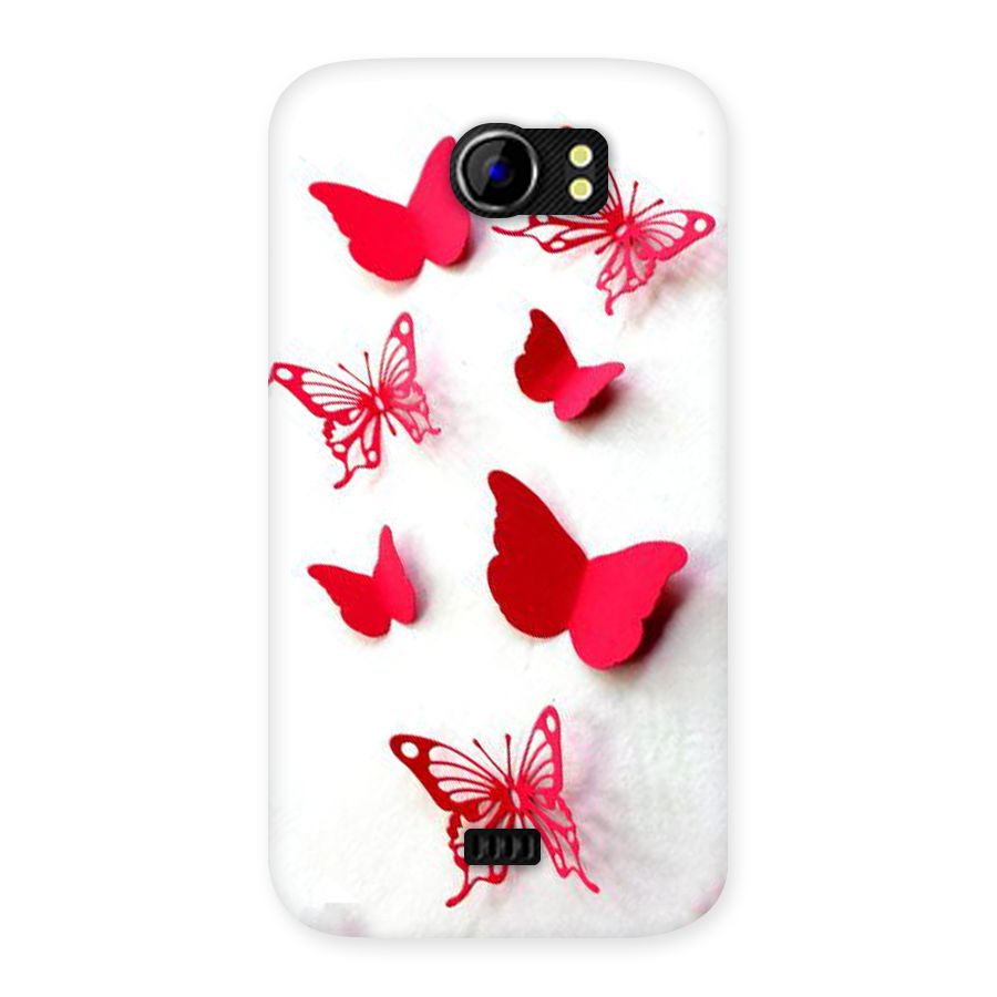Red Butterflies Back Case for Micromax Canvas 2 A110