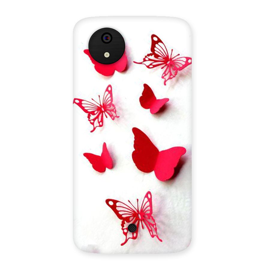 Red Butterflies Back Case for Micromax Canvas A1