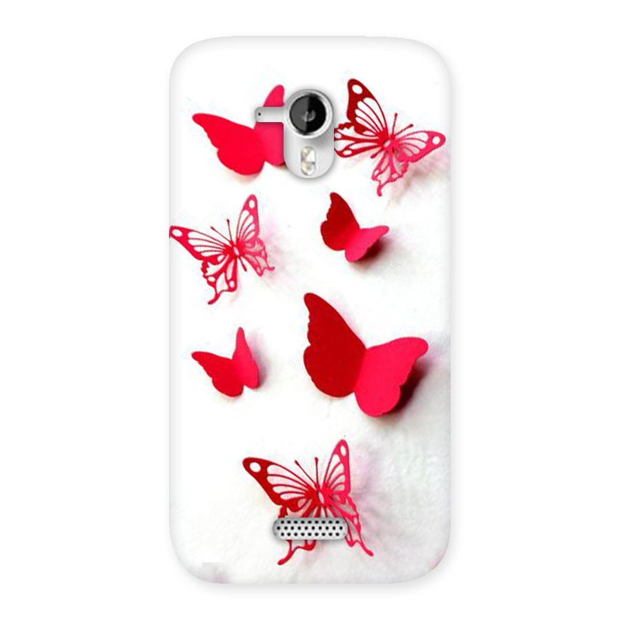Red Butterflies Back Case for Micromax Canvas HD A116
