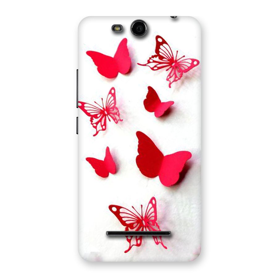 Red Butterflies Back Case for Micromax Canvas Juice 3 Q392