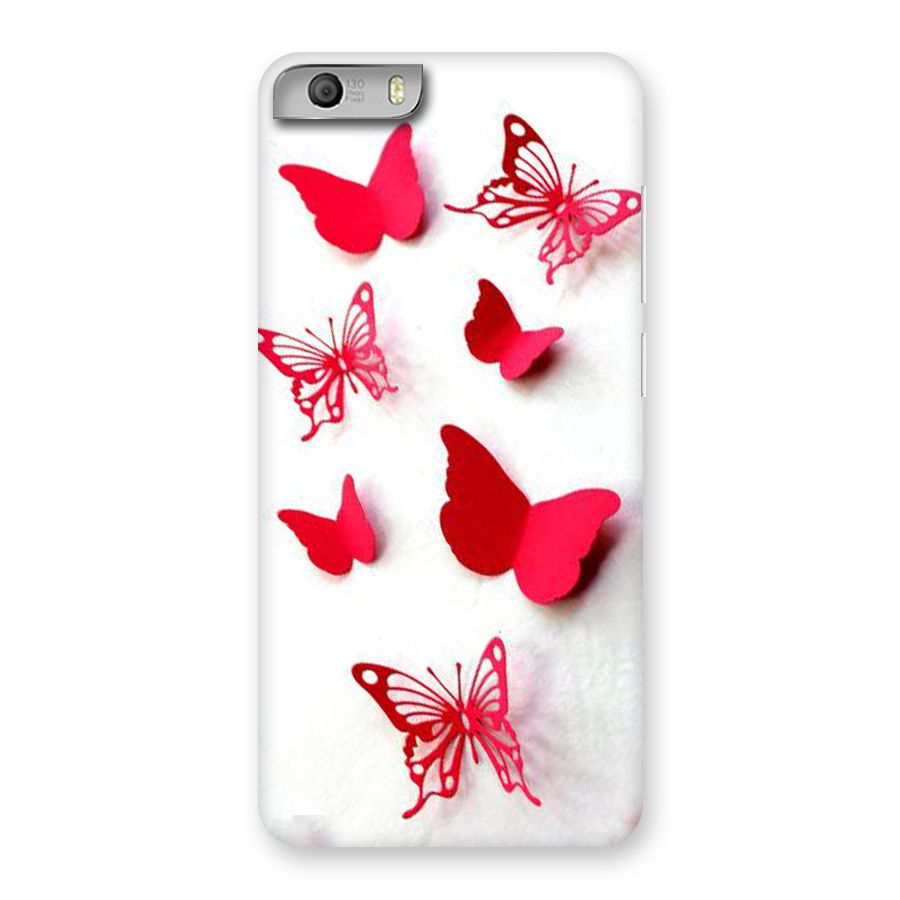 Red Butterflies Back Case for Micromax Canvas Knight 2