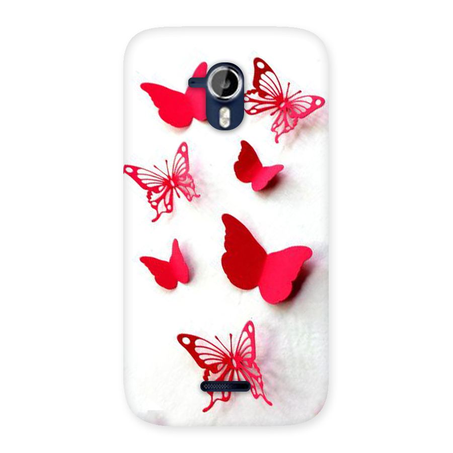 Red Butterflies Back Case for Micromax Canvas Magnus A117